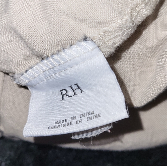 3pc Twin Restoration Hardware Linen  Bed Sheet White Tipping on Sheet/ Pillow - Picture 3 of 5